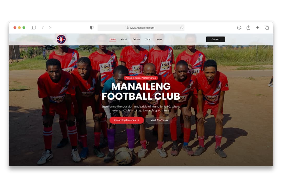 Mainaleng Soccer Website